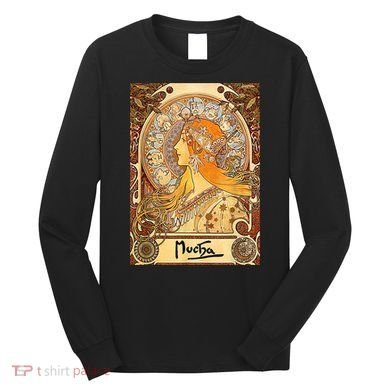 Alphonse Mucha Zodiac Art Nouveau Long Sleeve Shirt
