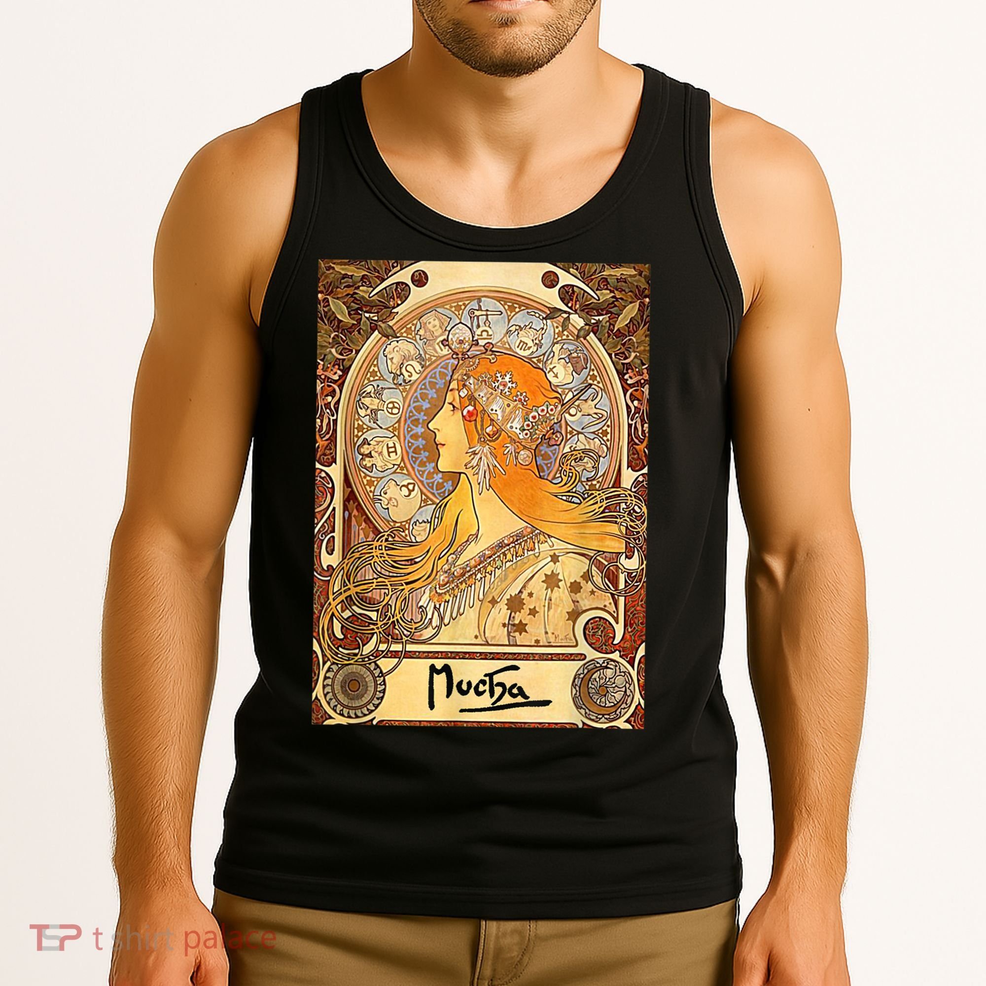 Alphonse Mucha Zodiac Art Nouveau Tank Top
