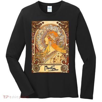 Alphonse Mucha Zodiac Art Nouveau Women's Long Sleeve Shirt