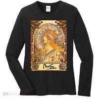 Alphonse Mucha Zodiac Art Nouveau Women's Long Sleeve Shirt thumb 0