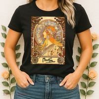 Alphonse Mucha Zodiac Art Nouveau Women's T-Shirt thumb 2