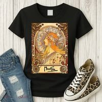 Alphonse Mucha Zodiac Art Nouveau Women's T-Shirt thumb 3