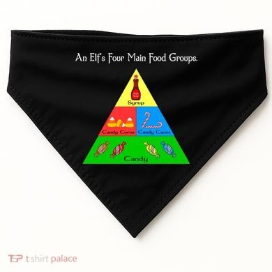 An Elf's Four Main Food Groups USA-Made Doggie Bandana