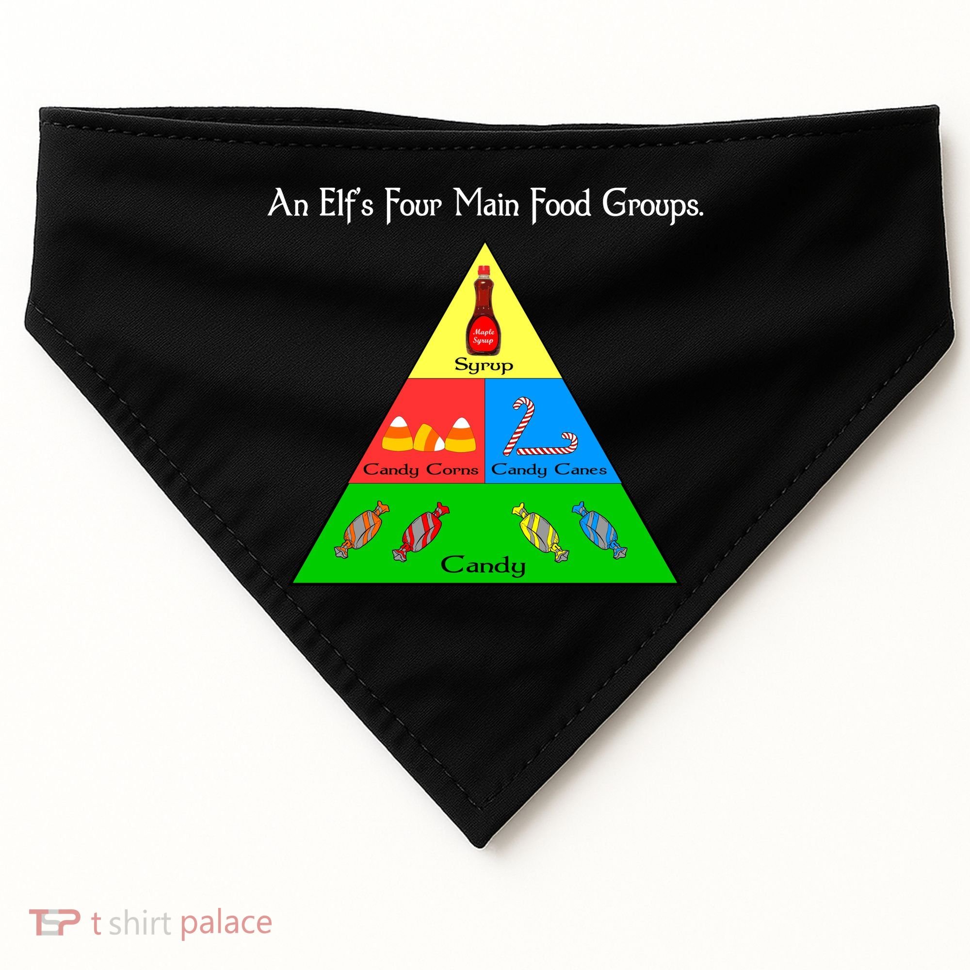 An Elf's Four Main Food Groups USA-Made Doggie Bandana