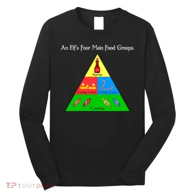 An Elf's Four Main Food Groups Long Sleeve Shirt