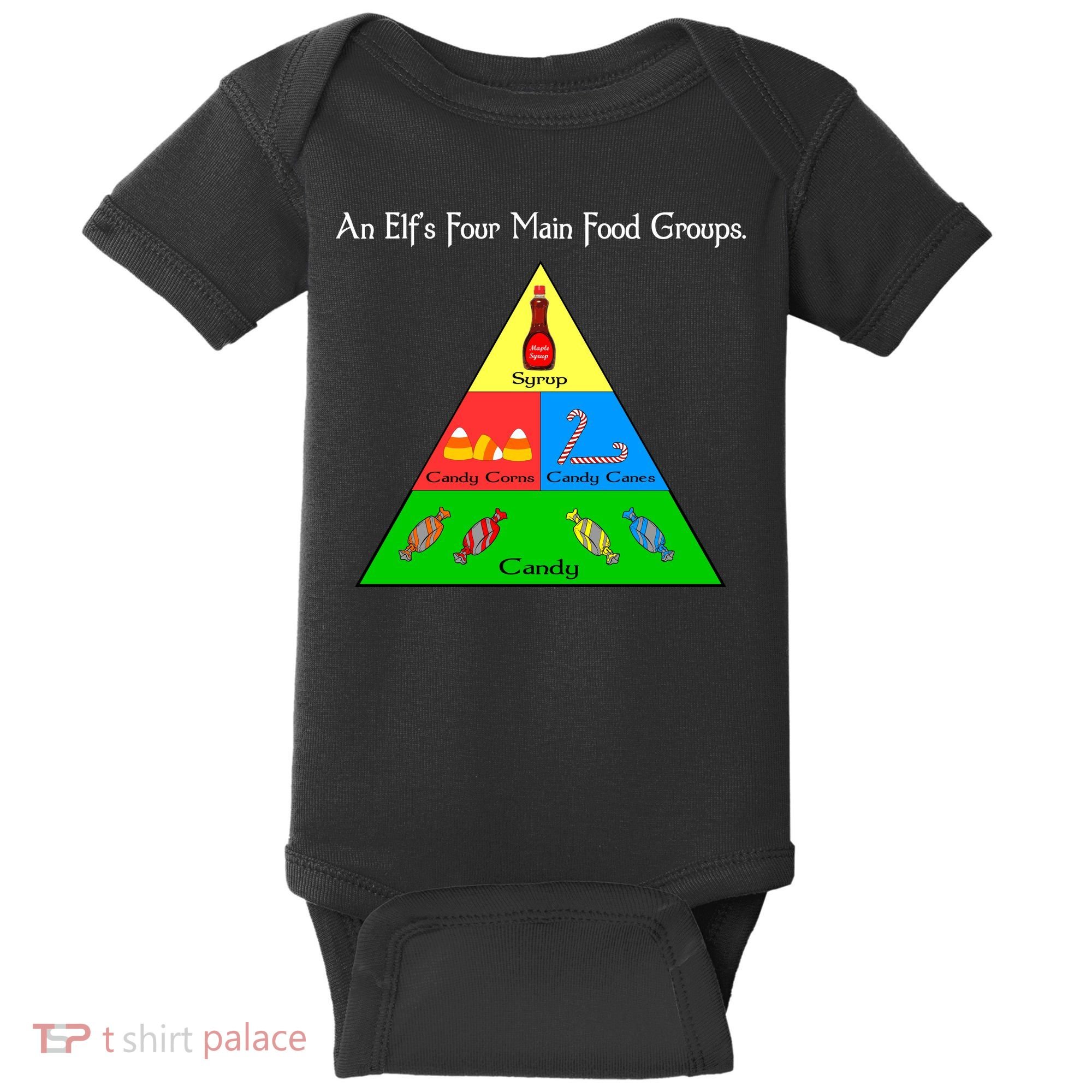 An Elf's Four Main Food Groups Baby Bodysuit