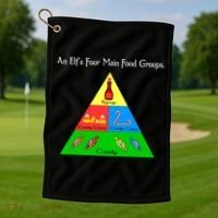 An Elf's Four Main Food Groups Golf Towel thumb 1