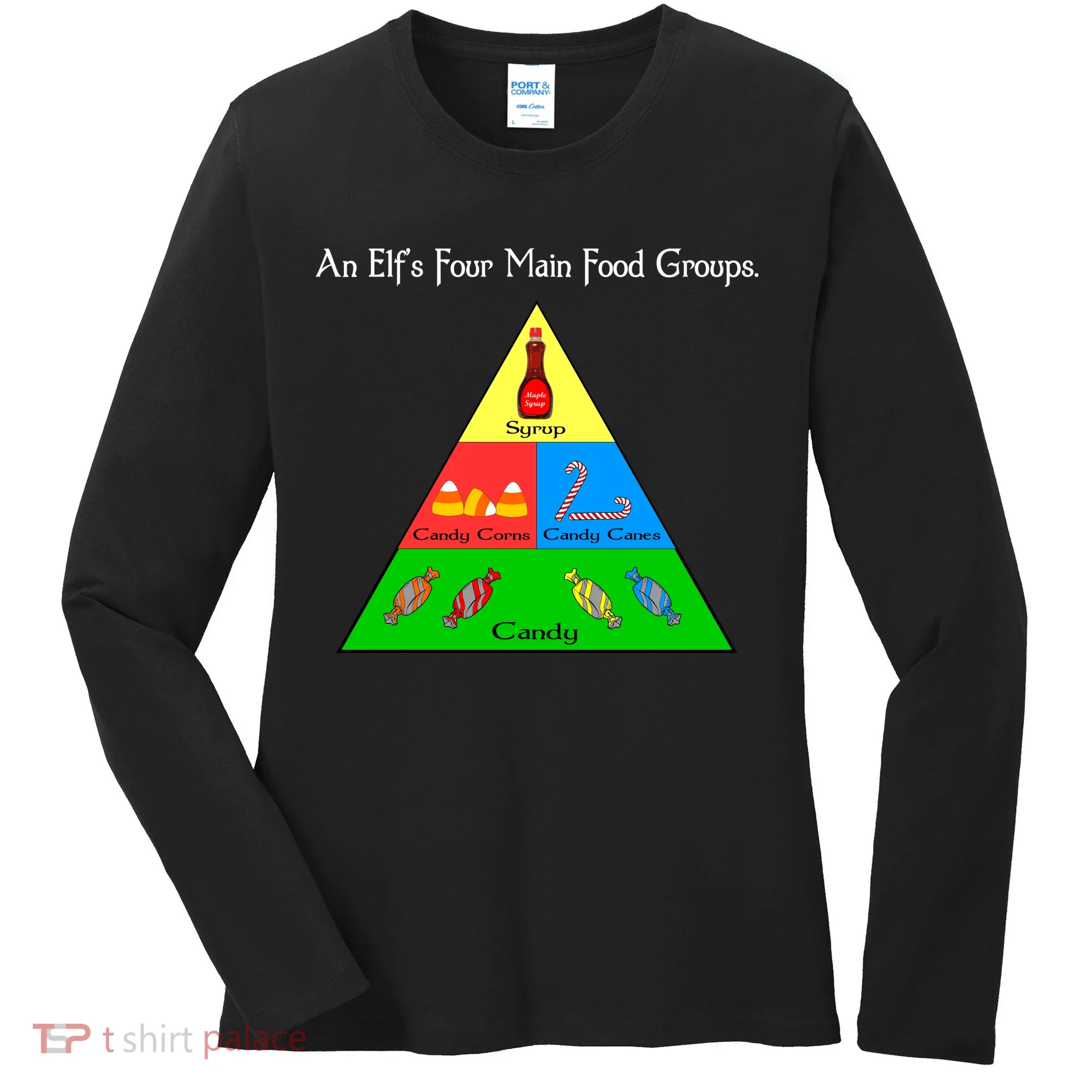 An Elf's Four Main Food Groups Women's Long Sleeve Shirt