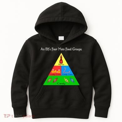 An Elf's Four Main Food Groups Kids Hoodie