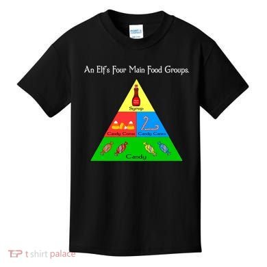 An Elf's Four Main Food Groups Kids T-Shirt