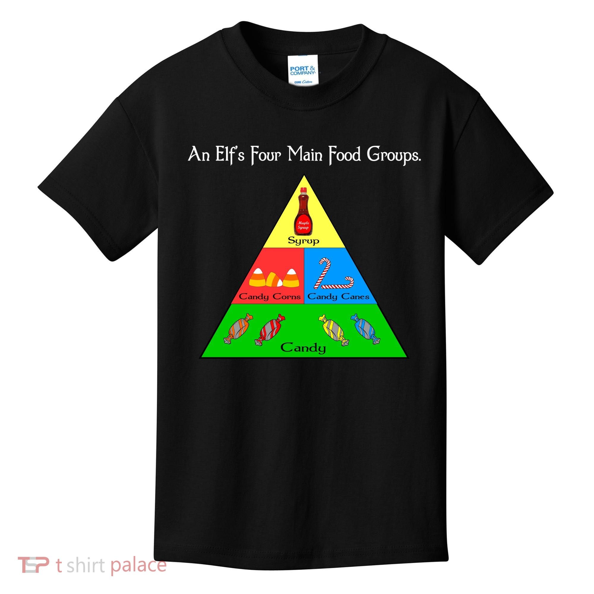 An Elf's Four Main Food Groups Kids T-Shirt