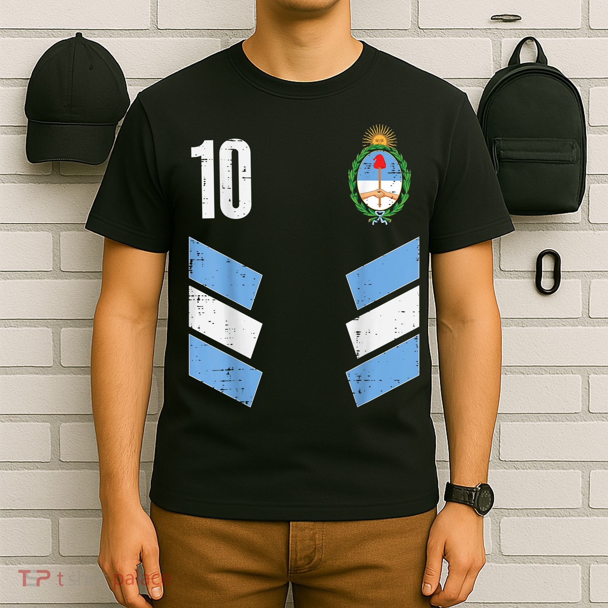 Argentina Number 10 Soccer Fan    Boys Girls T-Shirt