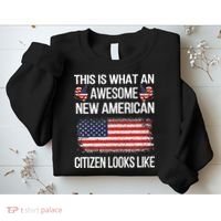 Awesome New American Flag US Citizenship USA US Citizen Sweatshirt thumb 2