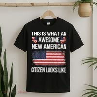 Awesome New American Flag US Citizenship USA US Citizen T-Shirt thumb 2
