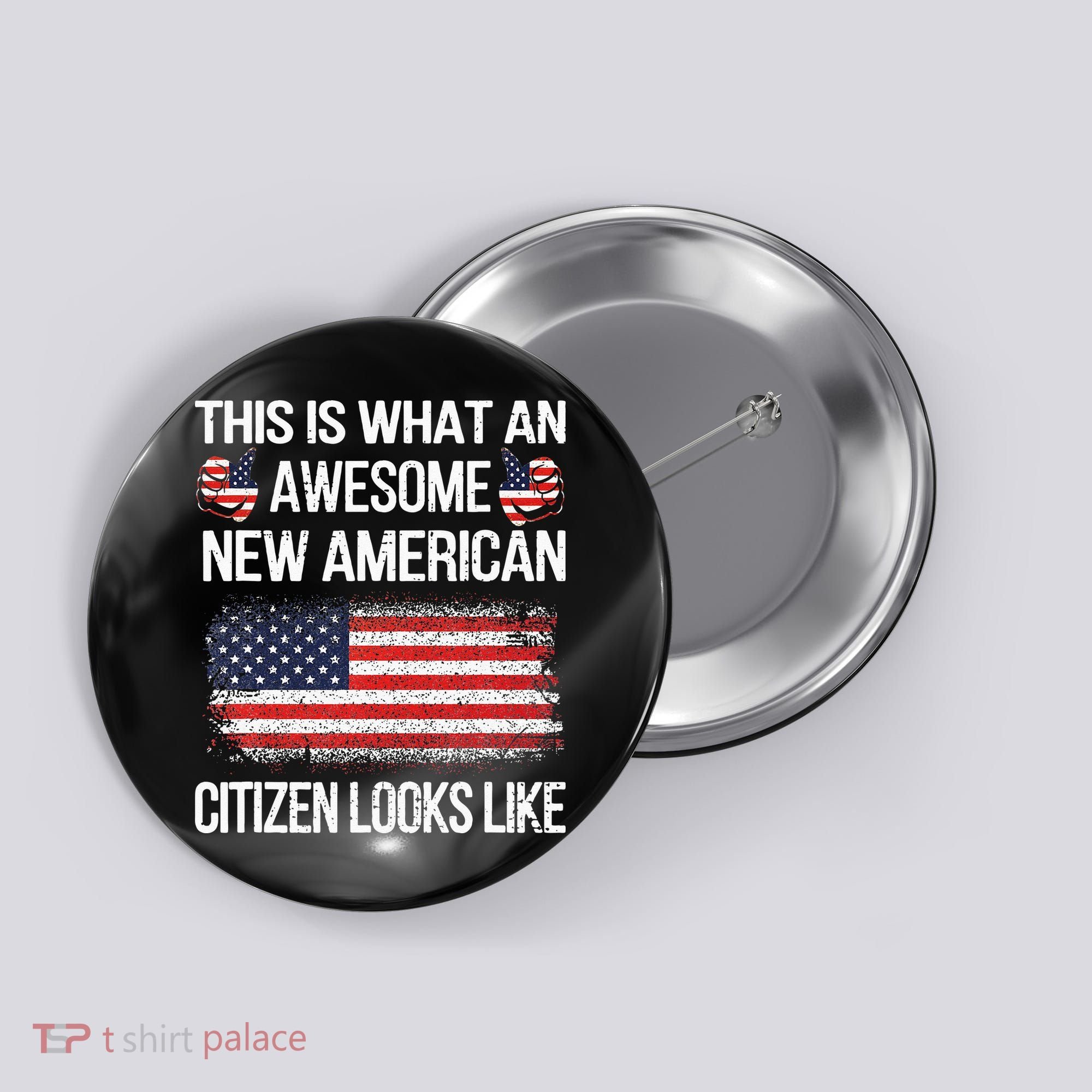 Awesome New American Flag US Citizenship USA US Citizen Button