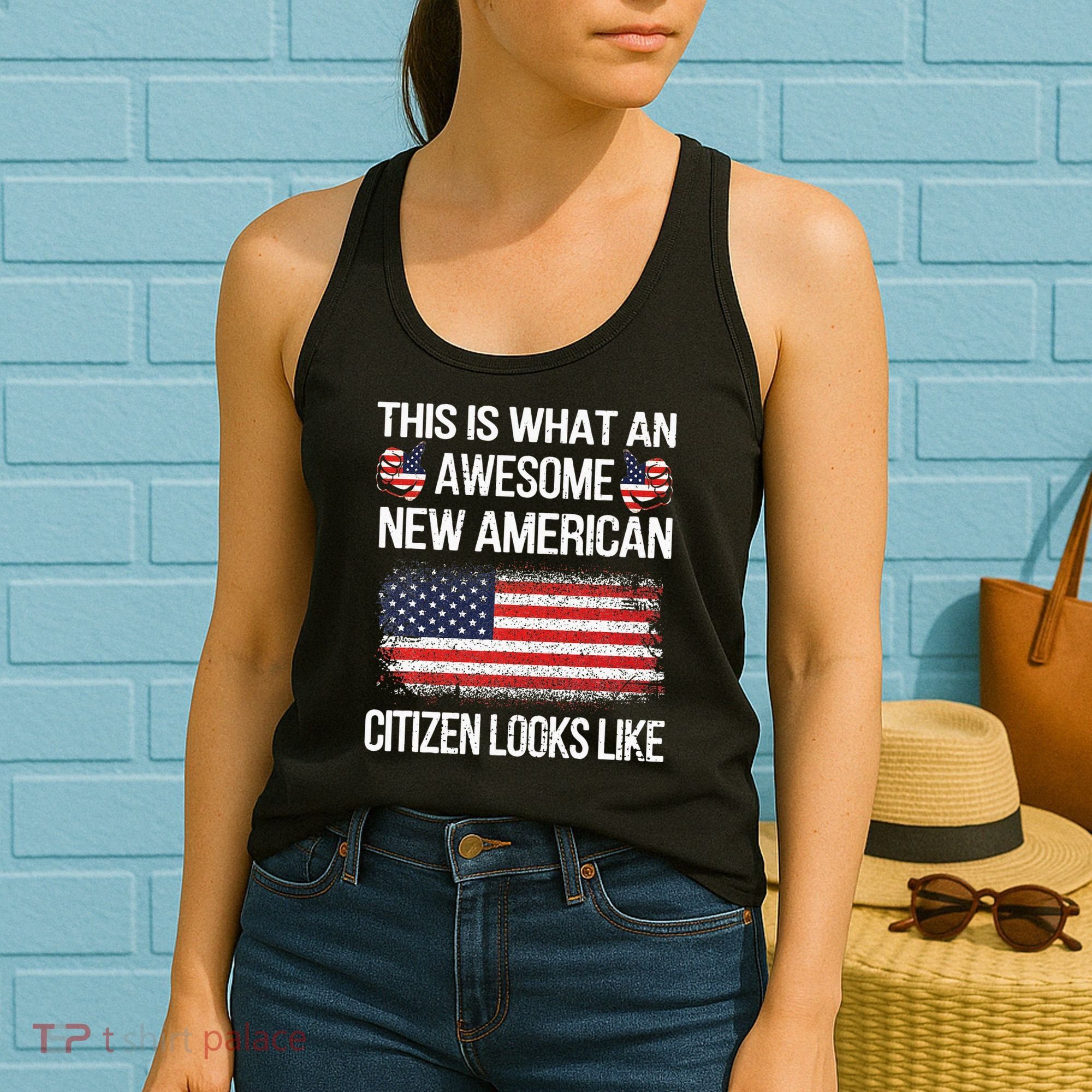 Awesome New American Flag US Citizenship USA US Citizen Women's Tank Top
