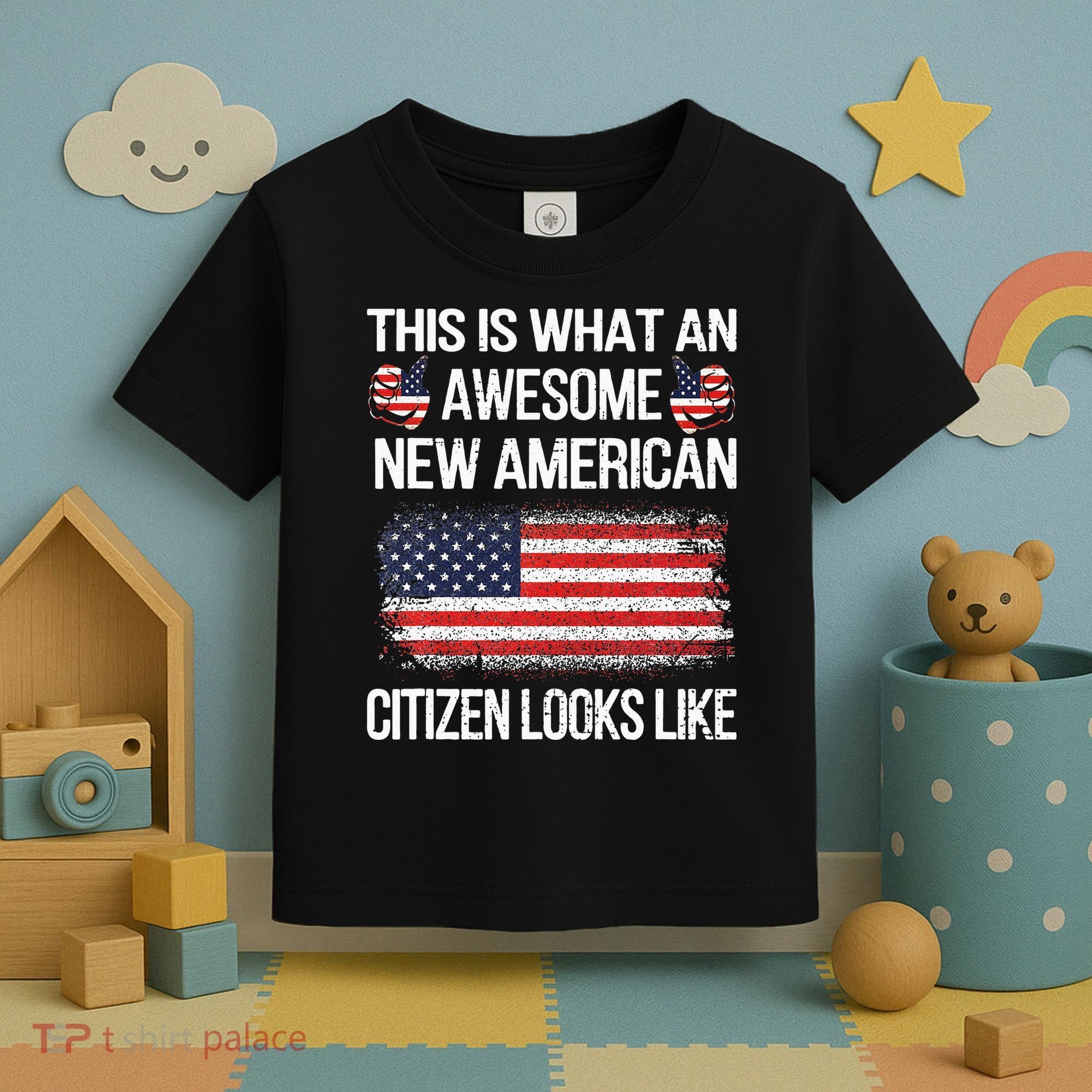 Awesome New American Flag US Citizenship USA US Citizen Toddler T-Shirt