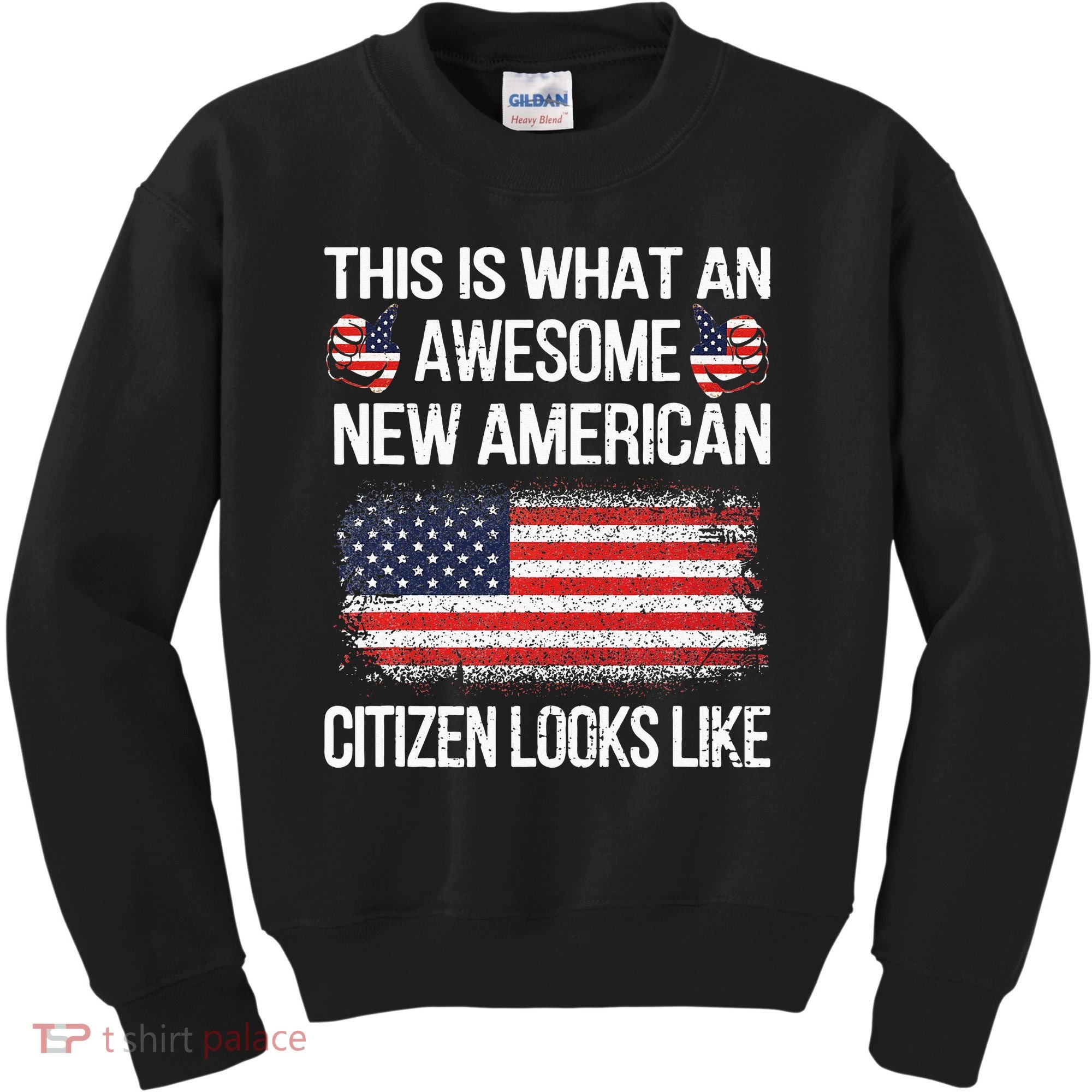 Awesome New American Flag US Citizenship USA US Citizen Kids Sweatshirt