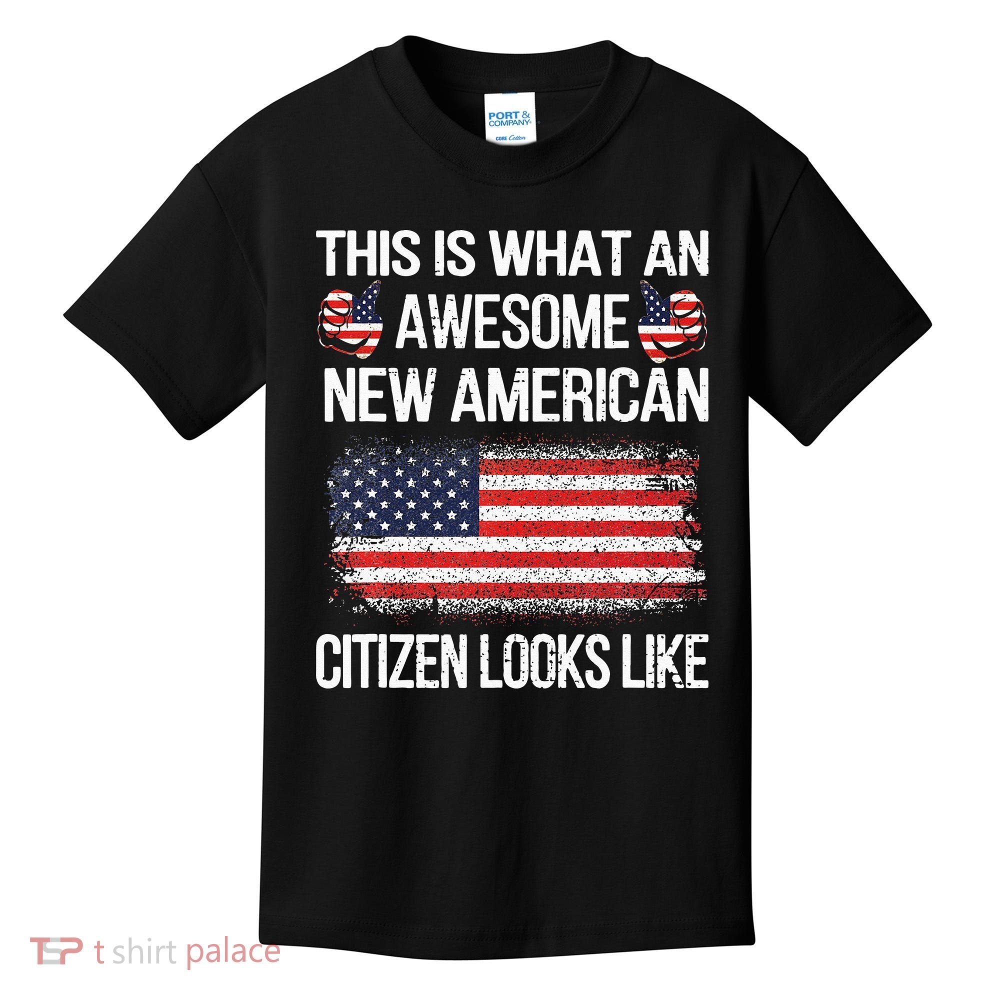 Awesome New American Flag US Citizenship USA US Citizen Kids T-Shirt