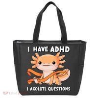 ADHD Neurodiversity Awareness Funny Apparel I Have ADHD I Axolotl Question ADHD Awareness Neurodiver Tote Bag thumb 0