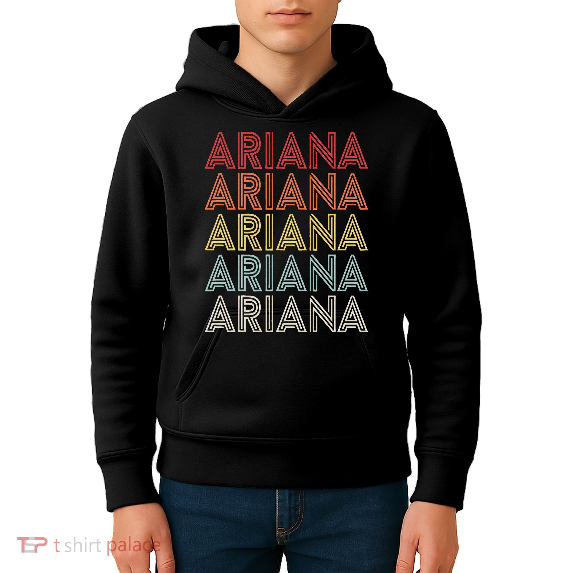 Ariana Name Ariana Retro Kids Hoodie