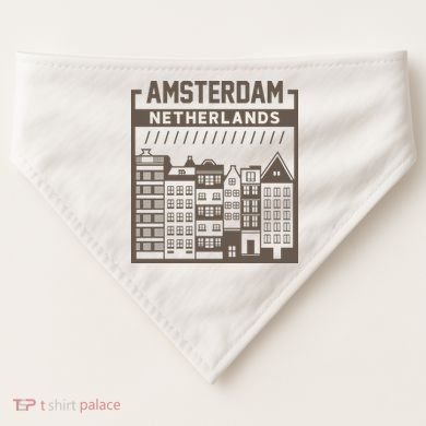 Amsterdam Netherlands USA-Made Doggie Bandana