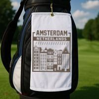 Amsterdam Netherlands Golf Towel thumb 2