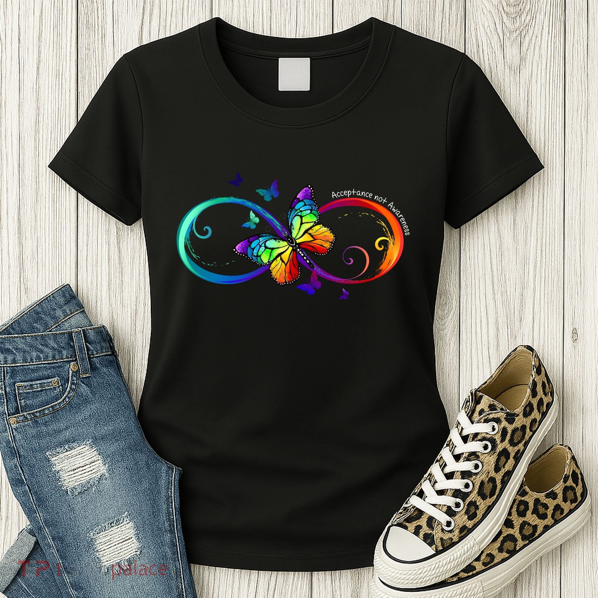 Acceptance Not Awareness Butterfly Women's T-Shirt
