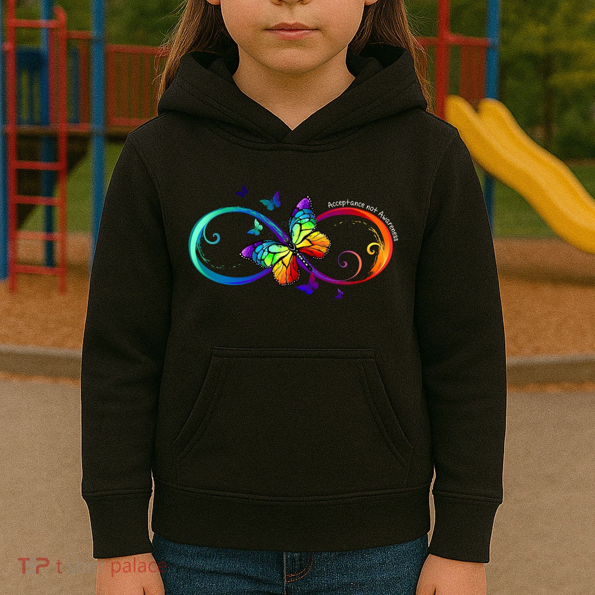 Acceptance Not Awareness Butterfly Kids Hoodie