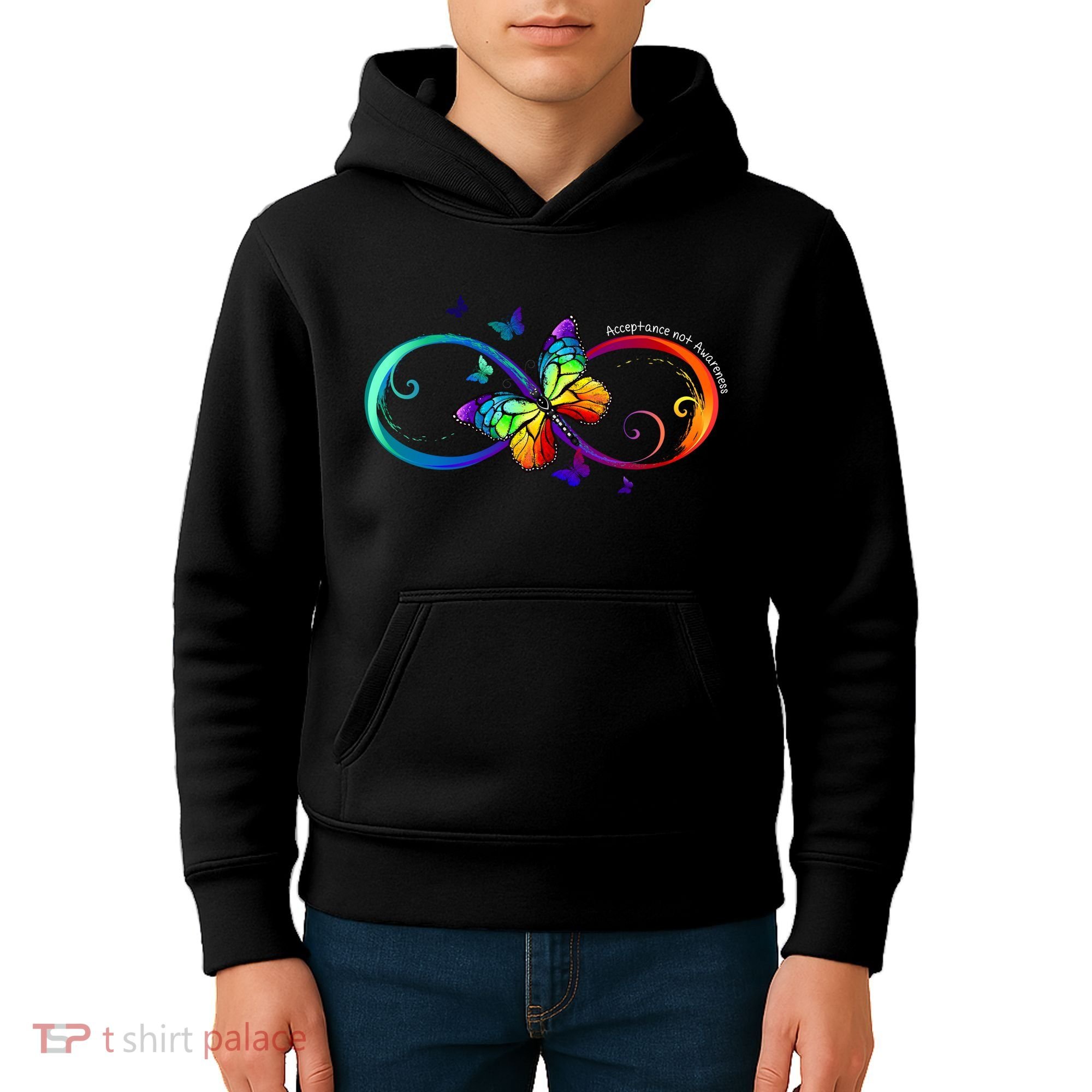 Acceptance Not Awareness Butterfly Kids Hoodie