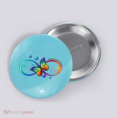 Acceptance Not Awareness Butterfly Button