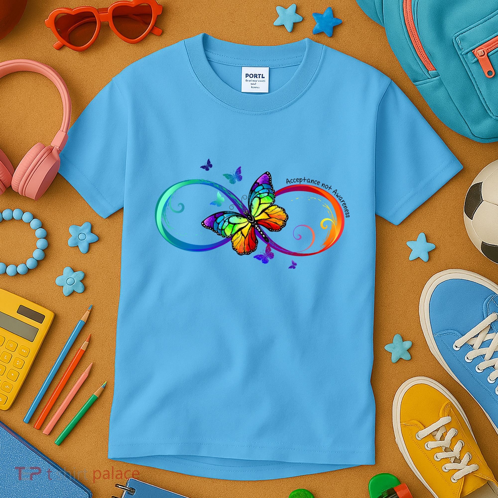 Acceptance Not Awareness Butterfly Kids T-Shirt