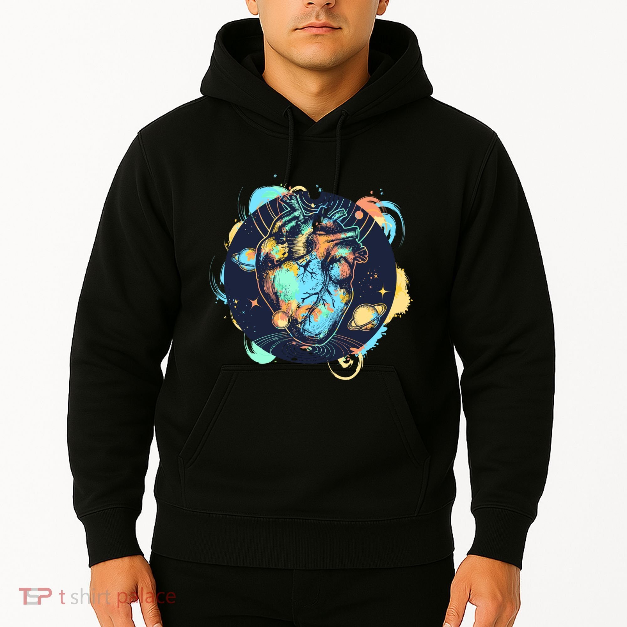 Anatomic Heart Among Galaxies and Planets Hoodie