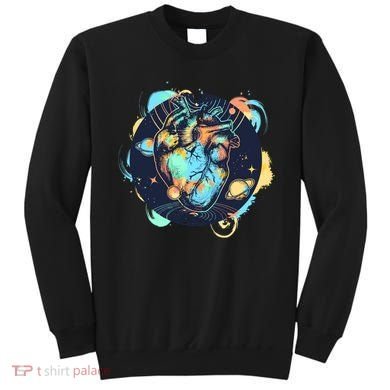 Anatomic Heart Among Galaxies and Planets Sweatshirt