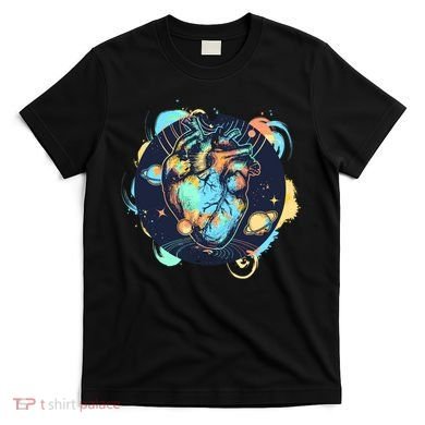 Anatomic Heart Among Galaxies and Planets T-Shirt