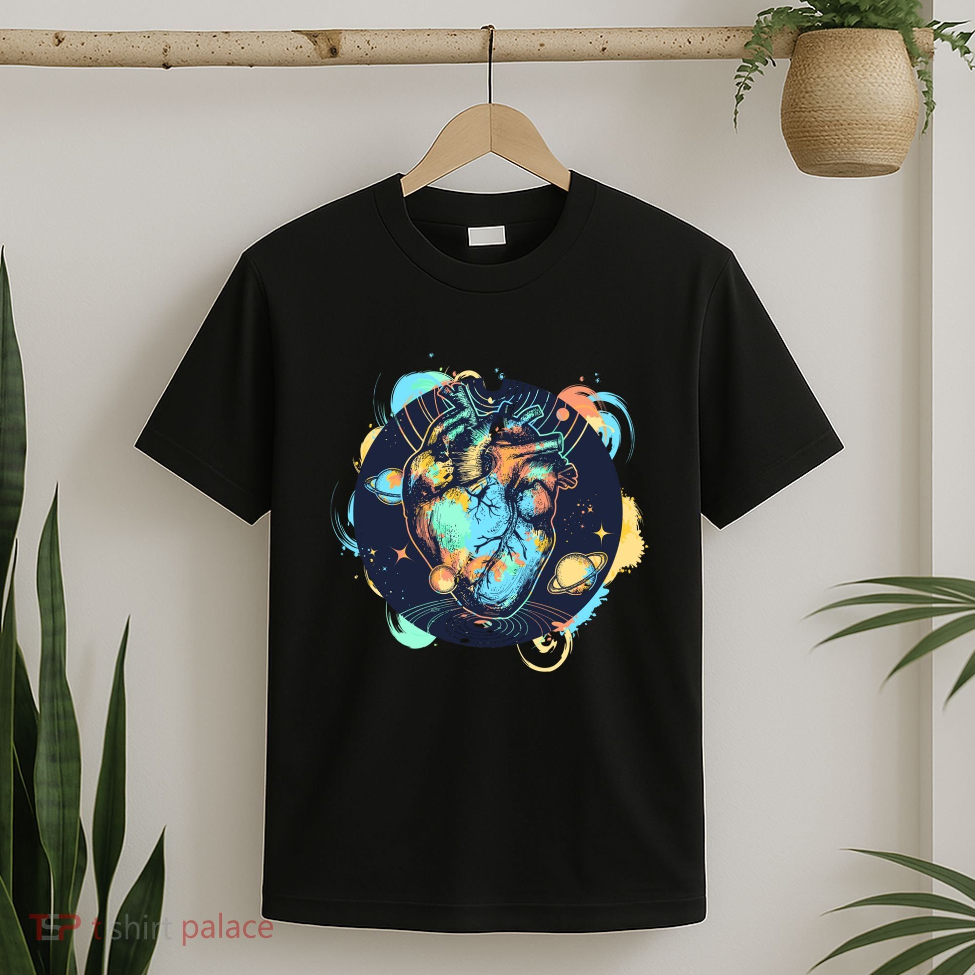 Anatomic Heart Among Galaxies and Planets T-Shirt