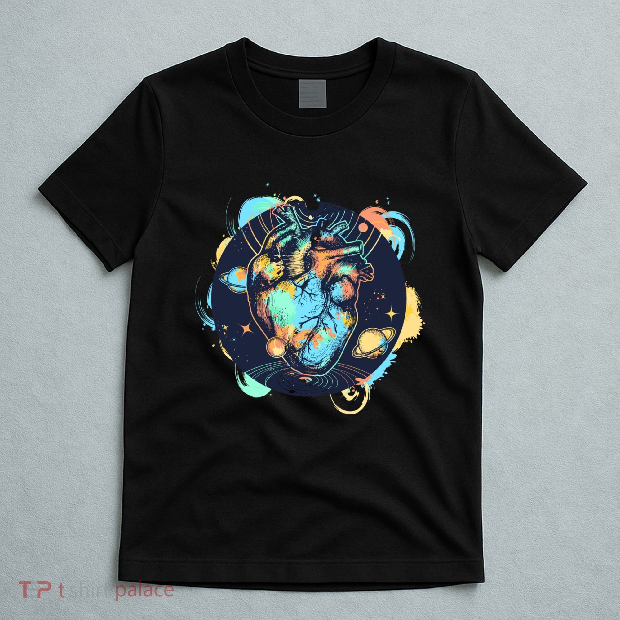 Anatomic Heart Among Galaxies and Planets T-Shirt