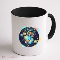 Anatomic Heart Among Galaxies and Planets Coffee Mug thumb 1