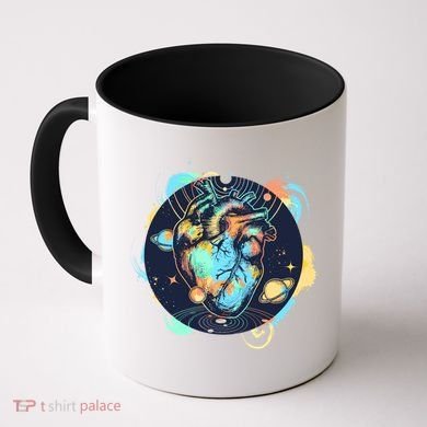 Anatomic Heart Among Galaxies and Planets Coffee Mug
