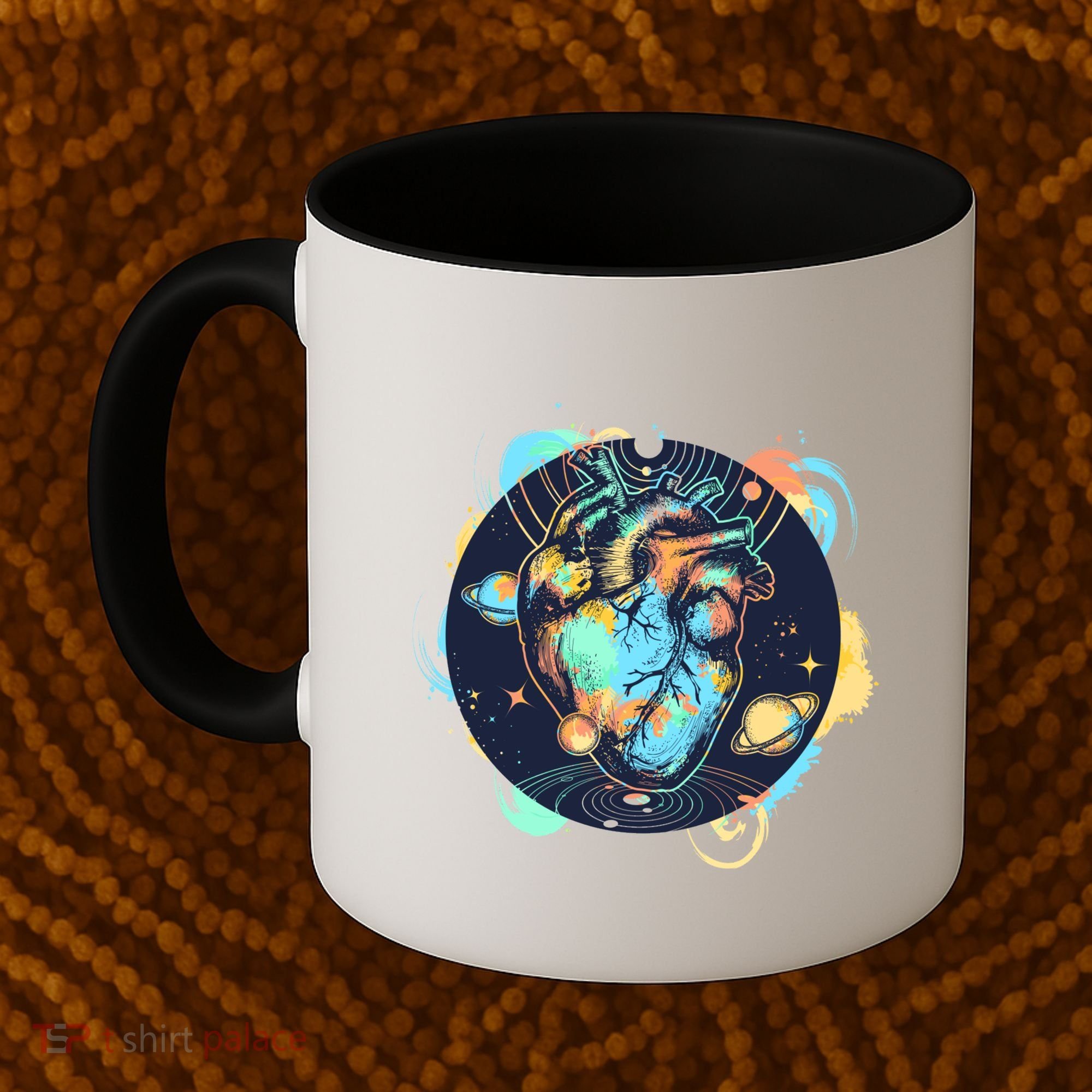 Anatomic Heart Among Galaxies and Planets Coffee Mug