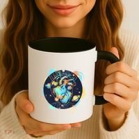Anatomic Heart Among Galaxies and Planets Coffee Mug thumb 3