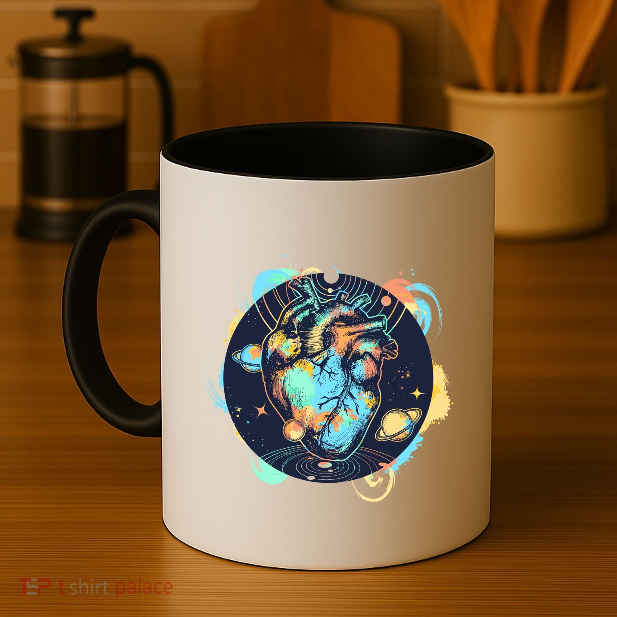 Anatomic Heart Among Galaxies and Planets Coffee Mug