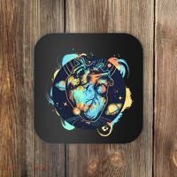 Anatomic Heart Among Galaxies and Planets Coaster thumb 0