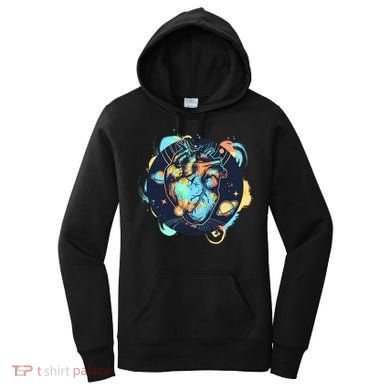 Anatomic Heart Among Galaxies and Planets Women's Hoodie