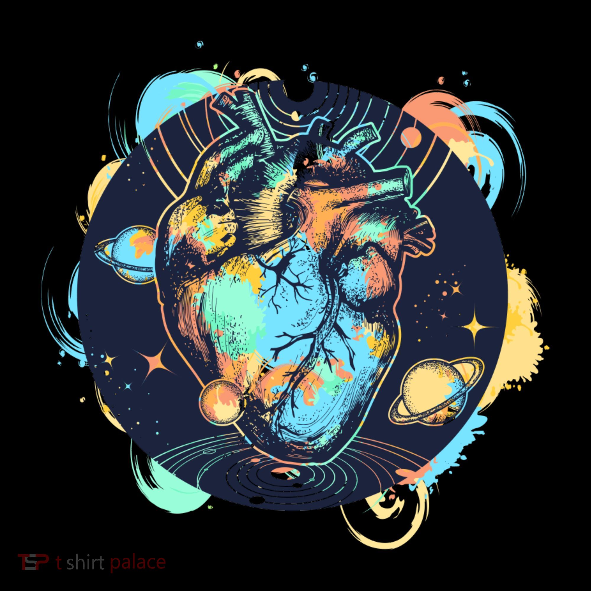 Anatomic Heart Among Galaxies and Planets Mousepad