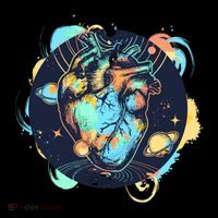 Anatomic Heart Among Galaxies and Planets Ornament thumb 1