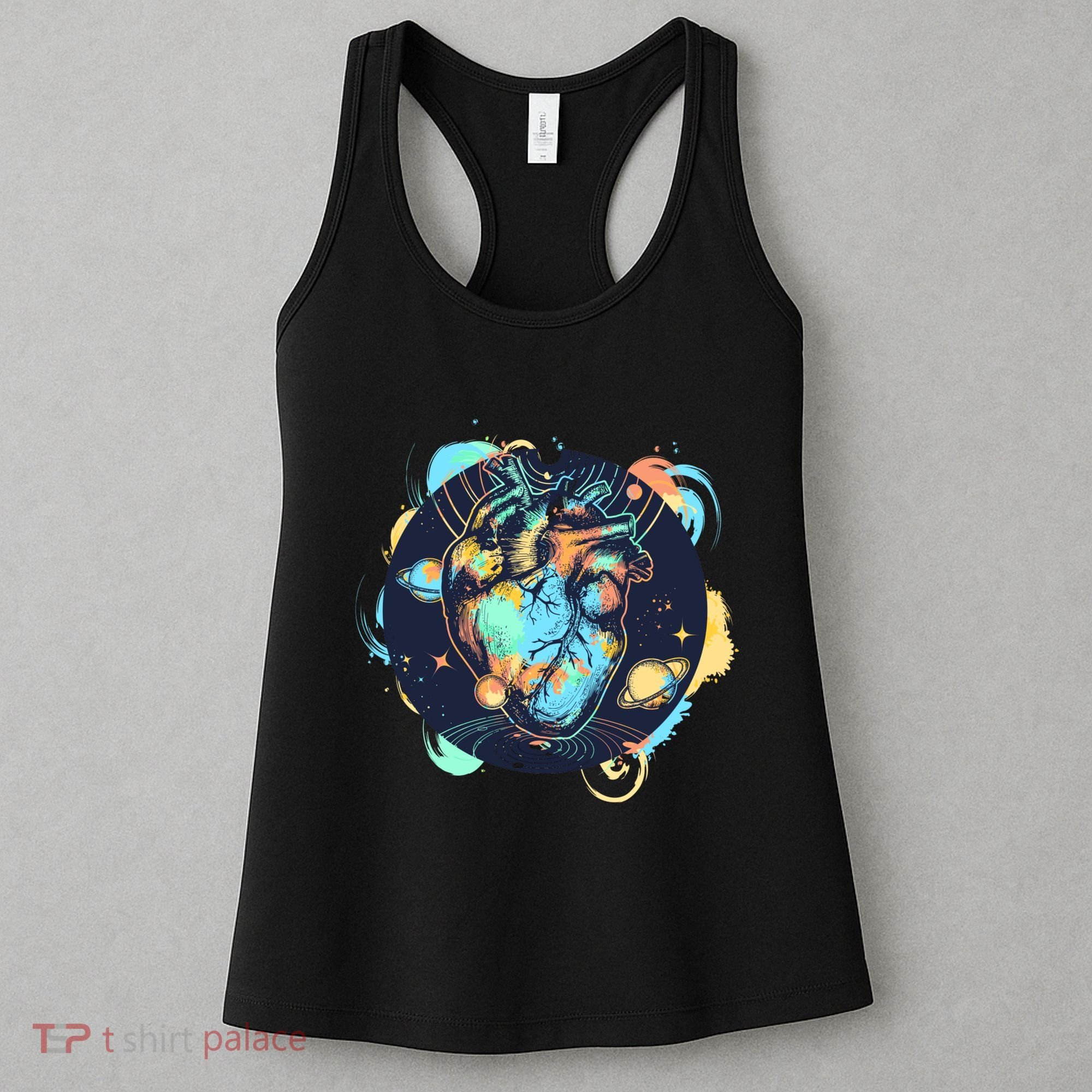 Anatomic Heart Among Galaxies and Planets Women's Tank Top