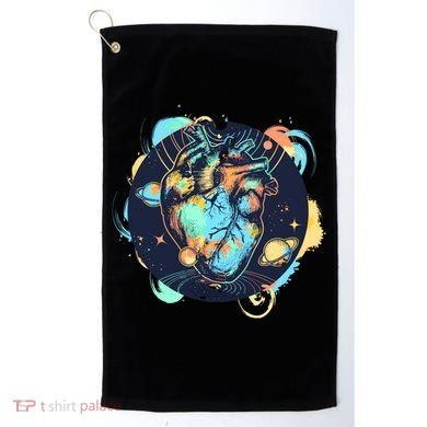 Anatomic Heart Among Galaxies and Planets Golf Towel