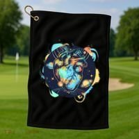 Anatomic Heart Among Galaxies and Planets Golf Towel thumb 1