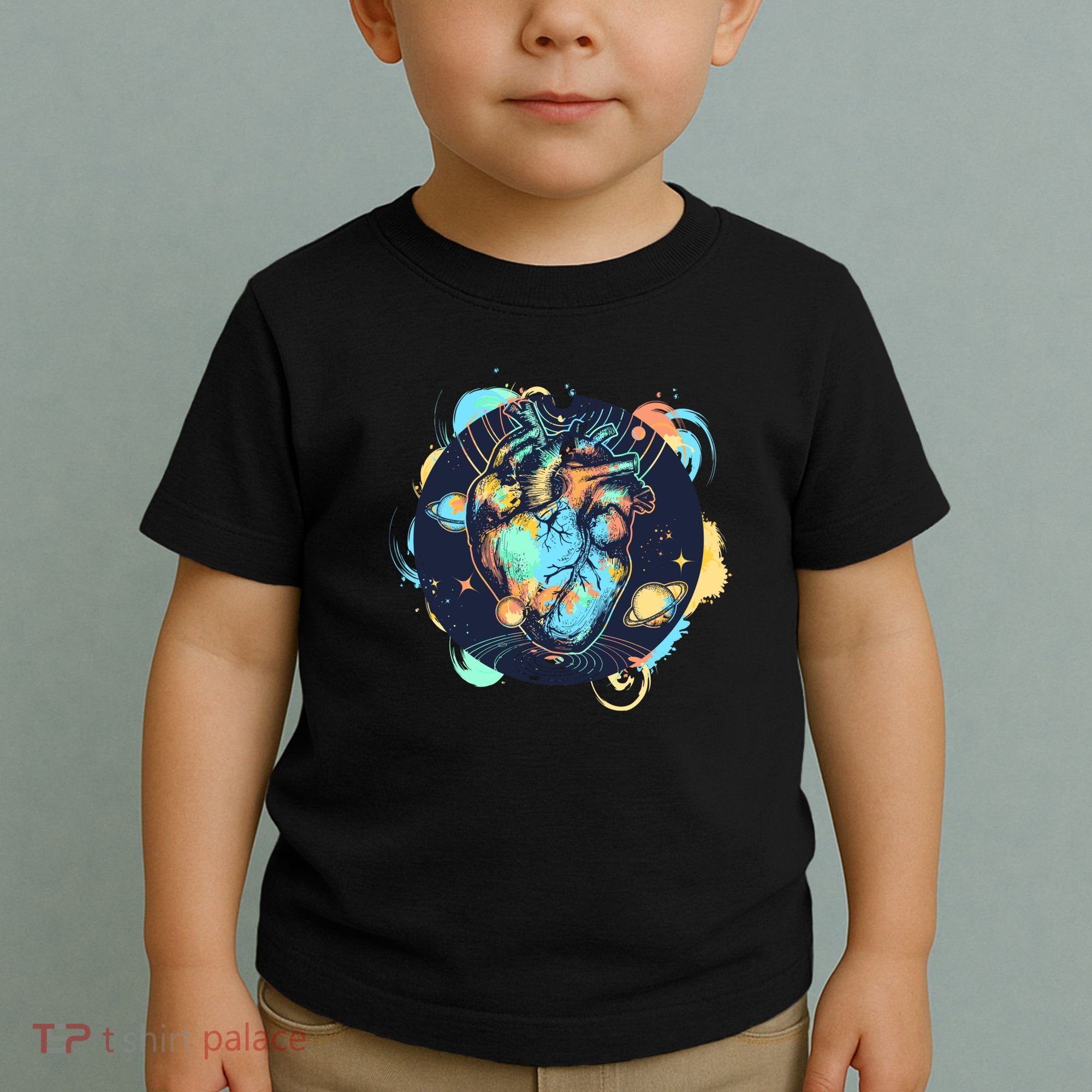 Anatomic Heart Among Galaxies and Planets Toddler T-Shirt